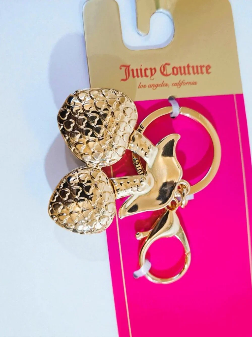 Juicy Couture Bow, Cherry & Red Lobster Charm Keychain Trio Set Bundle NWT